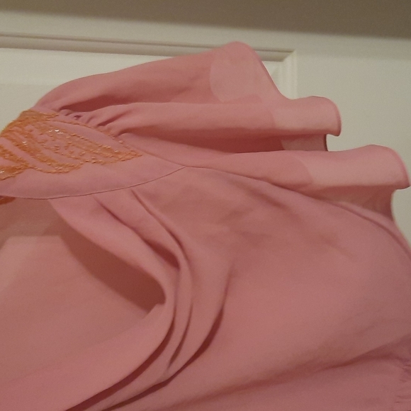 Vintage L.T.D. pink mauve dress by Roberta size 9/10 beautiful seed bead detail - Picture 7 of 9